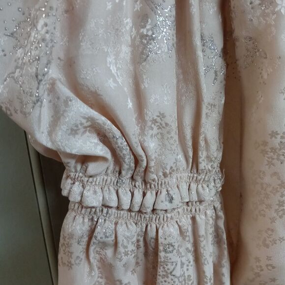 Rebecca Taylor Sz. 2 Glitter Print Ruched Sleeve Top - Picture 15 of 15